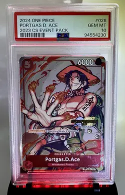 2024 One Piece Portgas D. Ace 2023 Championship Event Pack #028 PSA 10 Gem Mint - Image 1