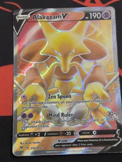 Pokemon Alakazam v TCG Full Art Ultra Rare Card Vivid Voltage 172/185 Holo - Image 1