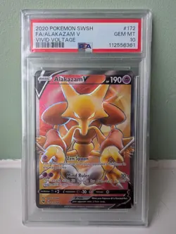 PSA 10 Alakazam V Vivid Voltage 2020 172/185 Holo GEM MINT - Image 1