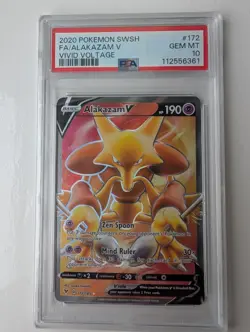 PSA 10 Alakazam V Vivid Voltage 2020 172/185 Holo GEM MINT - Image 2