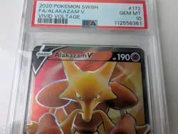 PSA 10 Alakazam V Vivid Voltage 2020 172/185 Holo GEM MINT - Image 3