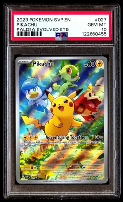 PSA 10 Pikachu 027 Pokemon Svp En SV Black Star Promo 2023 Paldea Evolved Etb - Image 1