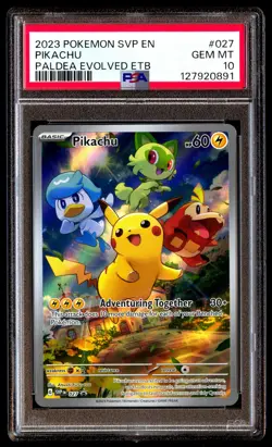 PSA 10 Pikachu 027 Pokemon Svp En SV Black Star Promo 2023 Paldea Evolved Etb - Image 1
