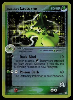 Pokemon Card - Team Aqua's Cacturne Team Magma vs Team 1/95 Holo Reverse Holo - Image 1