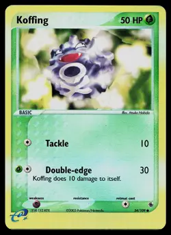 Pokemon Card - Koffing Ruby & Sapphire 54/109 Reverse Holo Common - Image 1