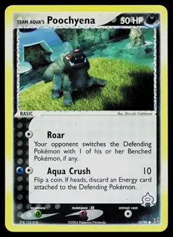 Pokemon Card - Team Aqua's Poochyena Team Magma vs Team Aqua 55/95 Reverse Holo - Image 1