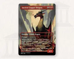 Ancient Copper Dragon | Handmade Borderless Designed Art Card - Image 2