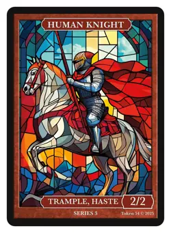 Human Knight Stained Glass Token Givememana Tokens Magic the Gathering - Image 1