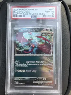 Pokemon TCG Roaring Moon 065/131 Master Ball Reverse Holo PSA 10 - Image 1