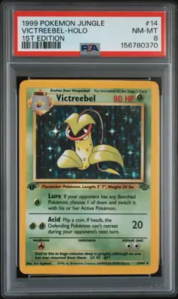 1999 POKEMON JUNGLE 1ST EDITION #14 VICTREEBEL-HOLO PSA 8 - Image 1