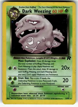 Dark Weezing 14/82 Holo Rare Team Rocket Pokemon Near Mint - Image 1