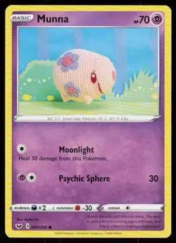 Munna 087/202 Common Sword & Shield Pokemon Near Mint - Image 1