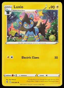 Luxio 092/264 Uncommon Fusion Strike Pokemon Near Mint - Image 1