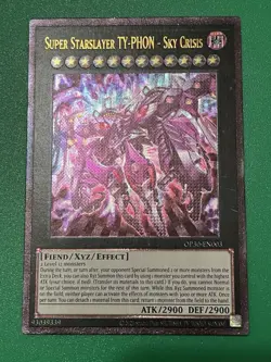 Yugioh Super Starslayer Ty-Phon Sky Crisis OP30-EN003 ULTIMATE RARE Near Mint - Image 1