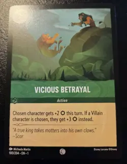 Vicious Betrayal 100/204 Common The First Chapter Disney Lorcana TCG - Image 1