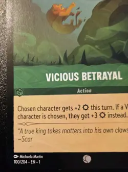 Vicious Betrayal 100/204 Common The First Chapter Disney Lorcana TCG - Image 4