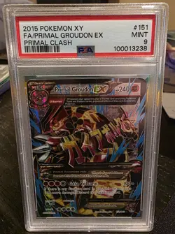 2015 POKEMON XY PRIMAL CLASH #151 FULL ART/PRIMAL GROUDON EX PSA 9 - Image 1