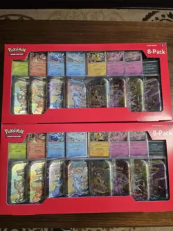 2PK Pokemon TCG Prismatic Evolutions Costco 8 Mini-Tin Bundle w/ Promo Cards - Image 1
