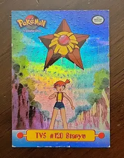 MP! Textured Rainbow FOIL TV5 Staryu #120 Topps Pokemon Series 1 TV AnimationEd - Image 1