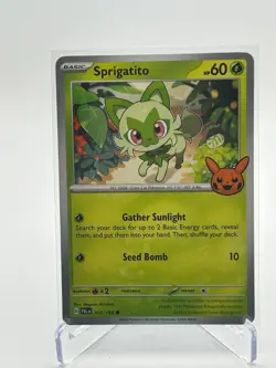 Sprigatito 2024 Trick Or Trade Halloween Stamp Pokemon TCG Holiday 012/193 - Image 1
