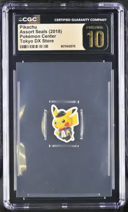 Pikachu - 2018 Pokemon Center Seals - Tokyo DX Store - CGC Pristine 10 - Image 1