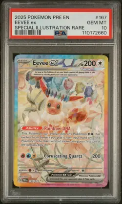 2025 POKEMON PRE EN-PRISMATIC EVOLUTIONS #167 EEVEE EX PSA 10 - Image 1