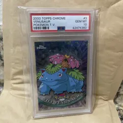2000 Topps Chrome Pokemon Series 1 #03 Venusaur PSA 10 - Image 1