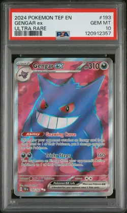 PSA 10 😈 2024 Pokemon SV Temporal Forces TEF EN Gengar ex #193/162 - Image 1