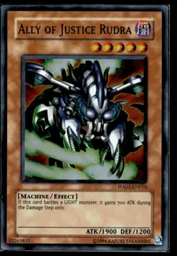 Ally of Justice Rudra Hidden Arsenal HA01-EN016 MP YuGiOh TCG | Buy 10 Get 10 Fr - Image 1