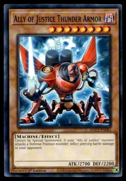 Ally of Justice Thunder Armor Hidden Arsenal: Chapter 1 HAC1-EN083 MP YuGiOh TCG - Image 1