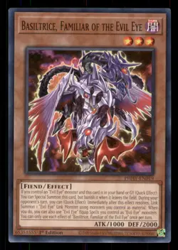 Yugioh Basiltrice, Familiar of the Evil Eye #PHHY-EN019 Photon Hypernova LP - Image 1