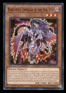 Yugioh Basiltrice, Familiar of the Evil Eye #PHHY-EN019 Photon Hypernova LP - Image 1