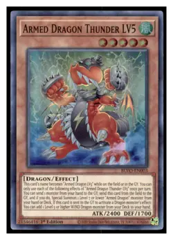 Yugioh Armed Dragon Thunder LV5 #BLVO-EN003 Super Rare Blazing Vortex LP - Image 1
