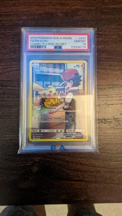 Pokemon Pikachu TCG Sun & Moon Holo Card 241/236 Cosmic Eclipse PSA 10 - Image 1