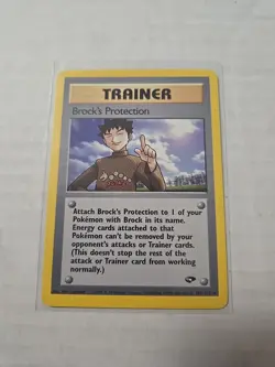 Brock’s Protection 101/132 Gym Challenge Pokemon Card Trainer Vintage Rare Card - Image 1