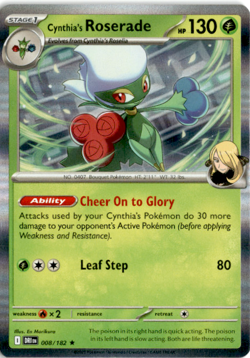 x1 Cynthia's Roserade - 008/182 - Holo Rare Pokemon SV10 Destined Rivals M/NM - Image 1
