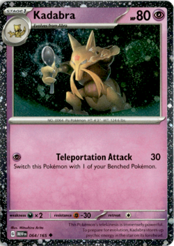 Pokemon 151 Cosmos Holo Kadabra 064/165 Near Mint NM Promo - Image 1