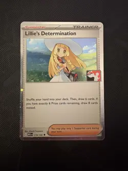 Lillie's Determination 119/132 Mega Evo Prize Pack Cosmo Holo Pokemon TCG NM - Image 1