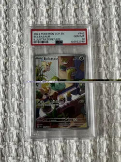 Pokemon 2024 SV07 Stellar Crown Bulbasaur Illustration Rare Holo 143/142 PSA 10 - Image 4