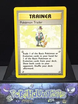 Pokemon Card Pokemon Trader 77/102 Non Holo Rare Base Set 4TH PRINT Near Mint - Image 1