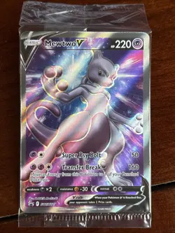 Pokemon Sword & Shield Promo Mewtwo V SWSH229 Sealed Holo - Image 1