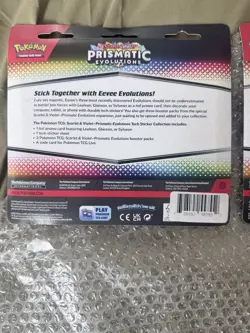 Pokemon TCG Prismatic Evolutions Tech Sticker Collection Sealed Lot of 3 - Image 5
