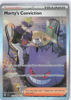 Pokemon TCG Trainer Morty's Conviction SIR 211/162 Temporal Forces Near Mint - Image 1