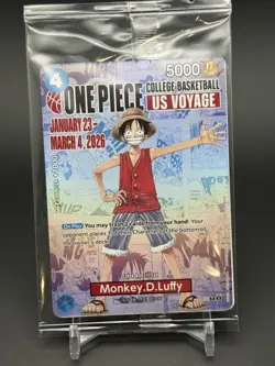 One Piece Monkey.D.Luffy College Basketball US Voyage P-055 Promo Card - SEALED - Image 1