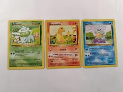 Pokemon Base Set Starters - Bulbasaur Charmander Squirtle - Exact Cards! - Image 1