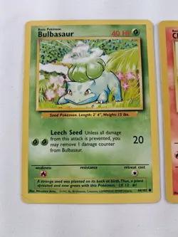 Pokemon Base Set Starters - Bulbasaur Charmander Squirtle - Exact Cards! - Image 2