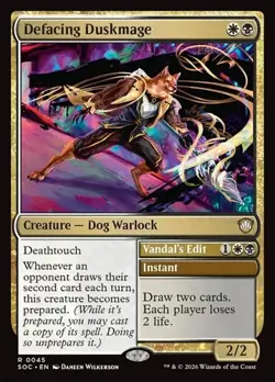 1x Defacing Duskmage // Vandal's Ed NM Eng MTG - Secrets of Strixhaven Commander - Image 1