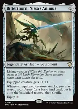 1x Bitterthorn, Nissa's Animus NM Eng MTG - Secrets of Strixhaven Commander - Image 1