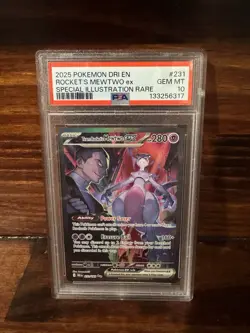 2025 POKEMON DRI EN-DESTINED RIVALS #231 TEAM ROCKET'S MEWTWO EX PSA 10 - Image 1