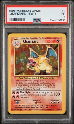 1999 POKEMON GAME #4 CHARIZARD-HOLO PSA 1 - Image 1